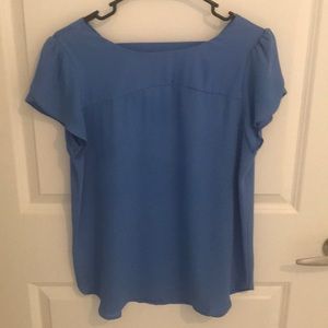 Ann Taylor Loft Blue silky top with keyhole back